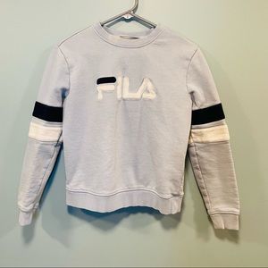 Fila! Light blue athletic crewneck cozy work out sweatshirt size small!